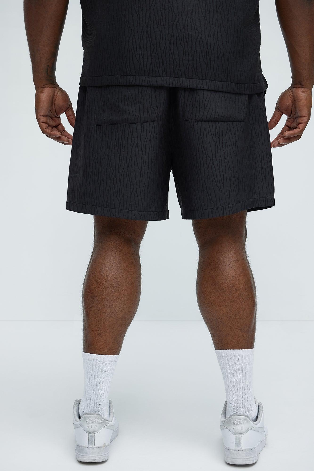 Tonal Tracks Jacquard Shorts - Black Product Image