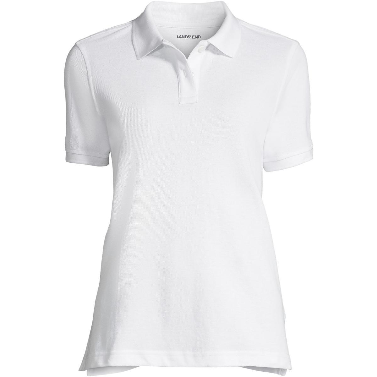 Womens Lands End School Uniform Short Sleeve Mesh Polo Shirt Classic Blue Product Image