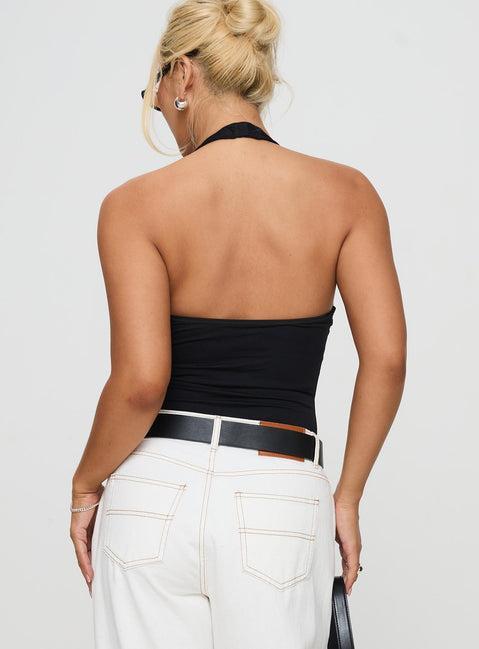Someone New Halter Bodysuit Black Product Image