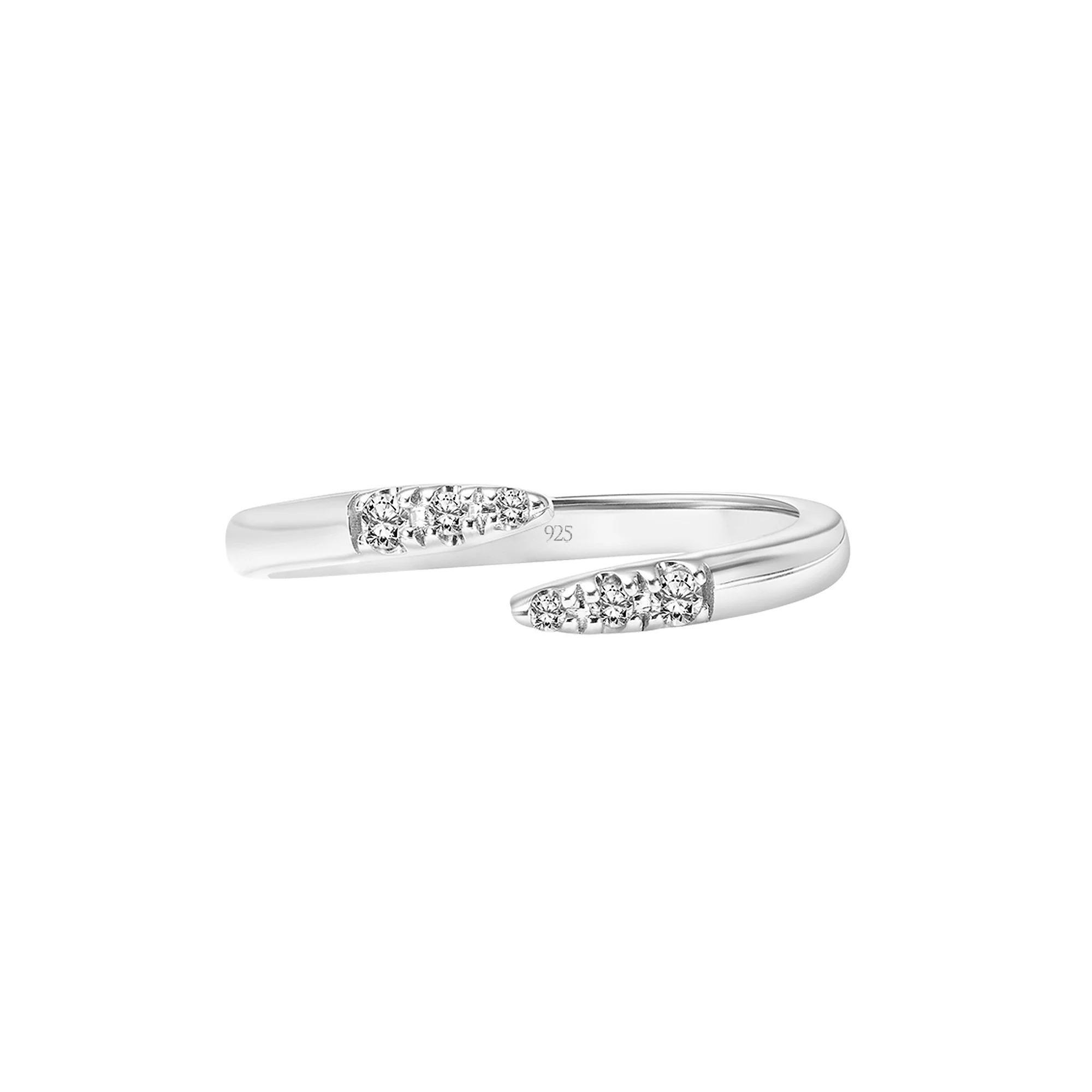 Love Always Sterling Silver Diamond-Accent Open Bypass Ring, Women's, Size: 9 Product Image