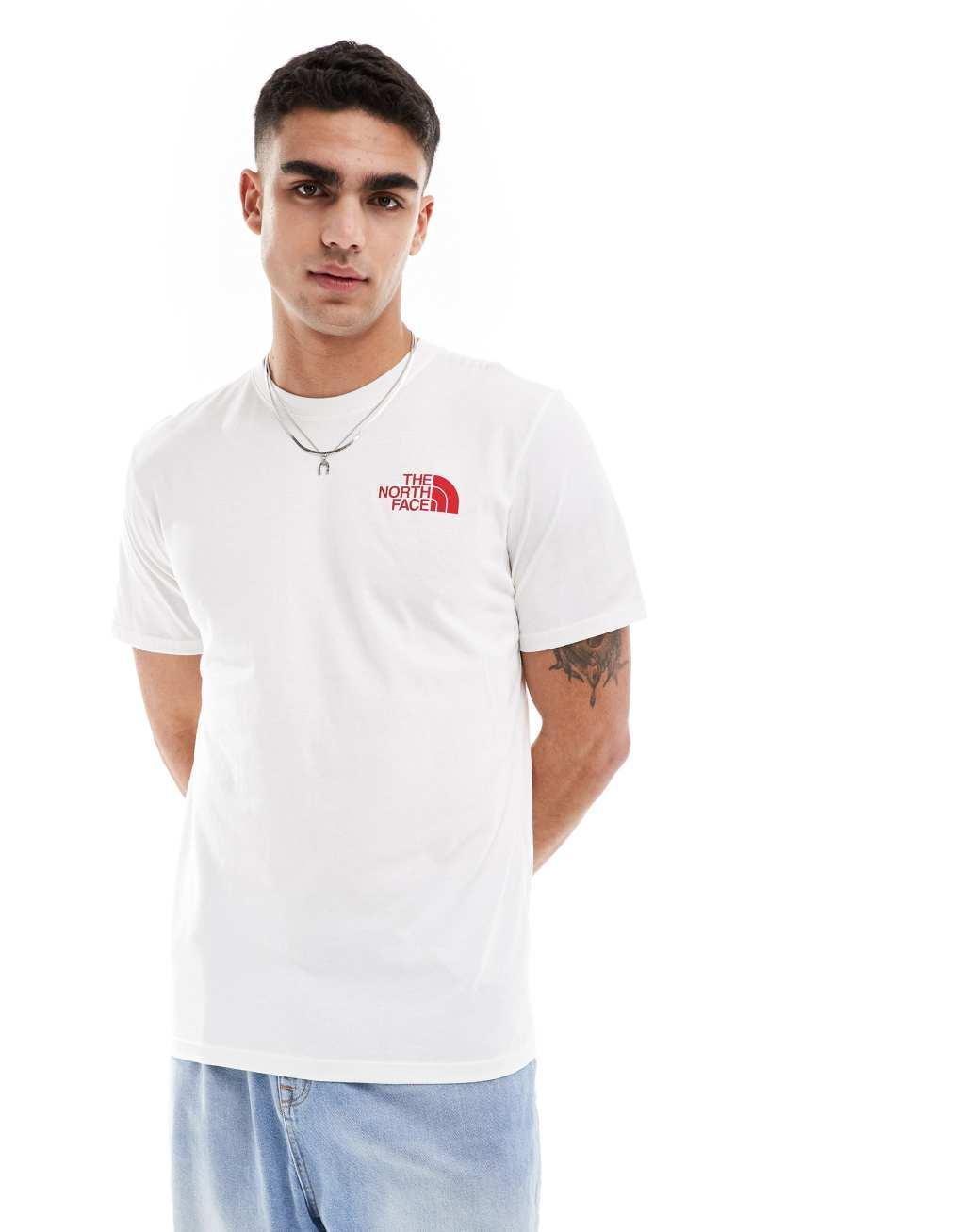The North Face Box NSE T-shirt with back graphic in white and red Product Image