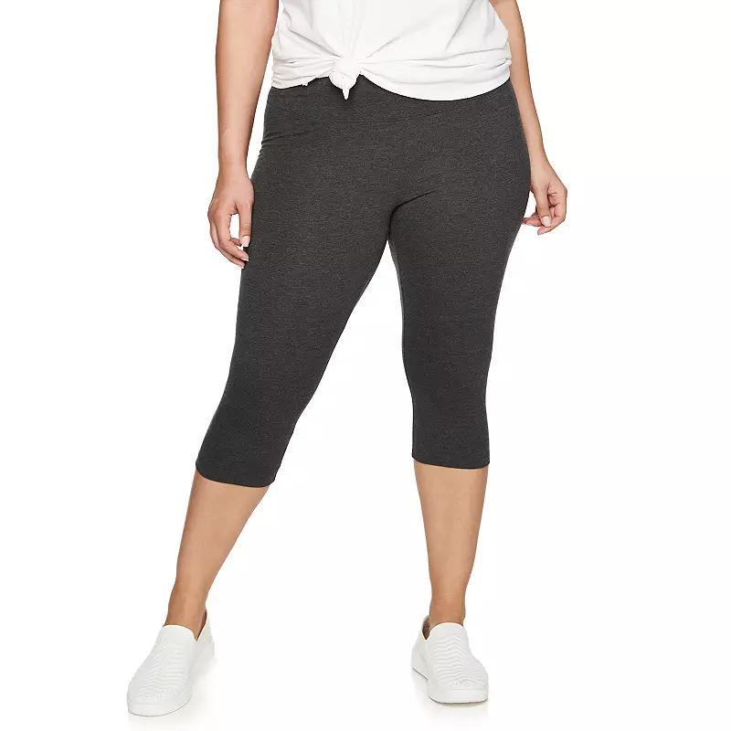 Plus Size Sonoma Goods For Life® Knit Capri Leggings, Women's, Size: 4XL, Dark Silver Product Image