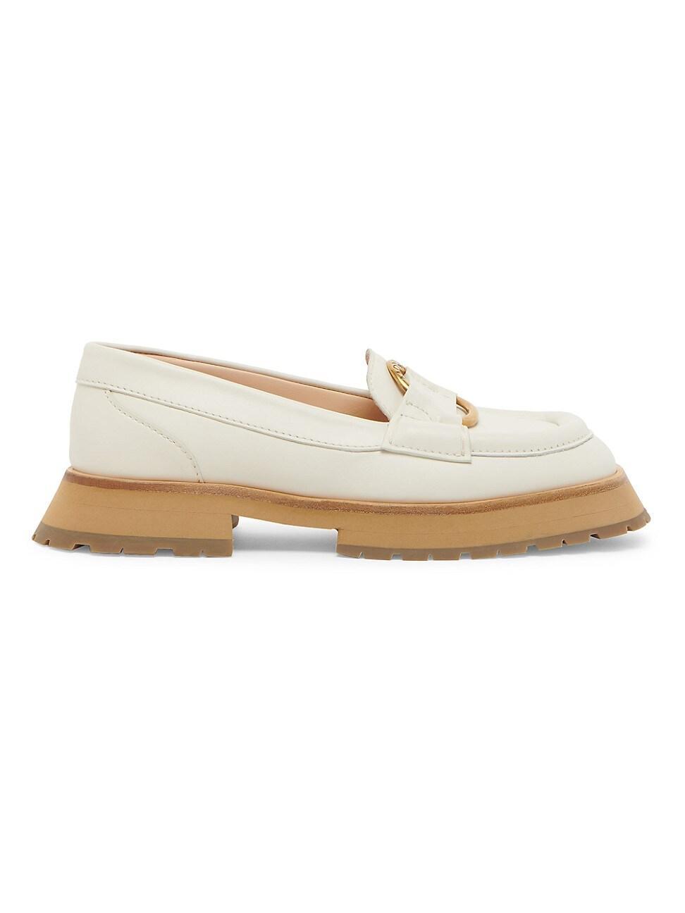 Bell Calfskin Logo Slip-On Loafers Product Image