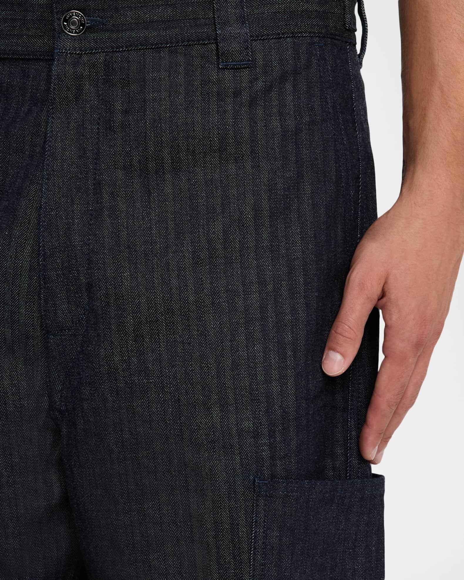 Men's Denim Wide-Leg Cargo Pants Product Image