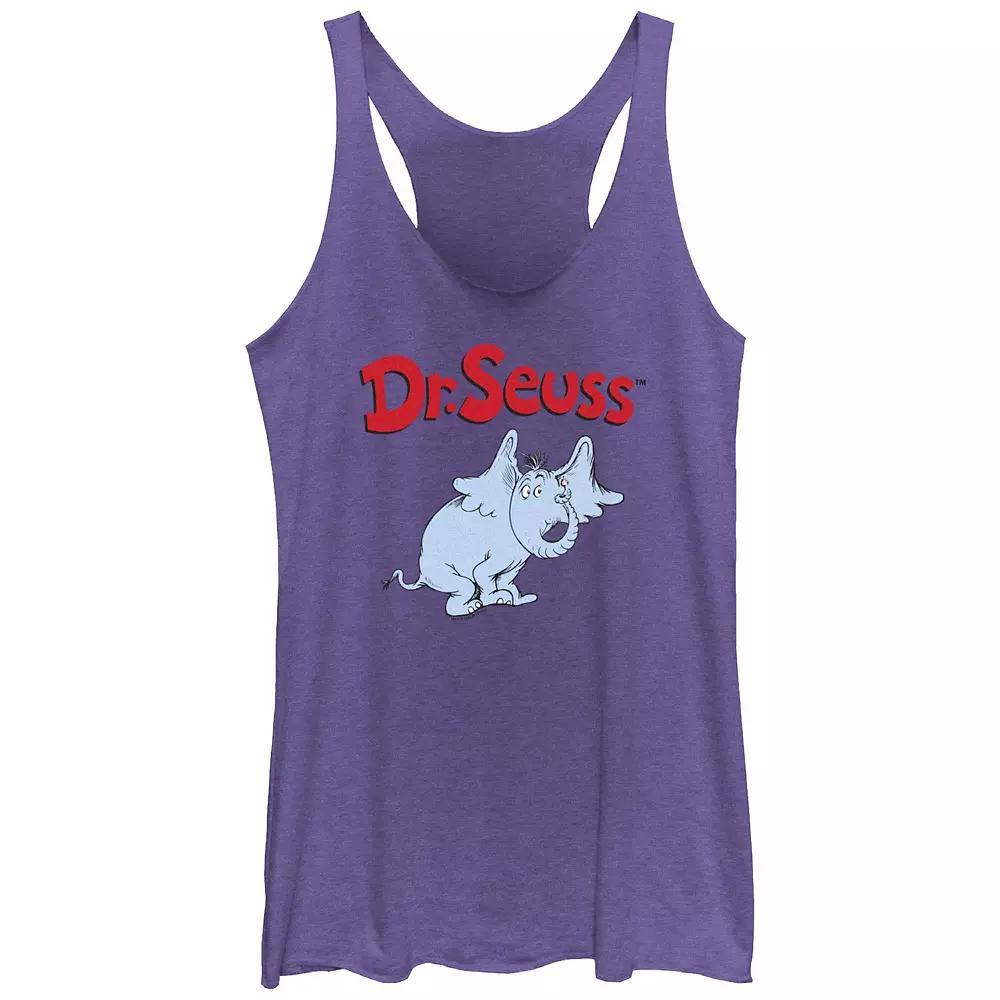 Juniors Dr. Seuss Horton Hears A Who! Pose Racerback Tank Top, Girls Purple Grey Product Image