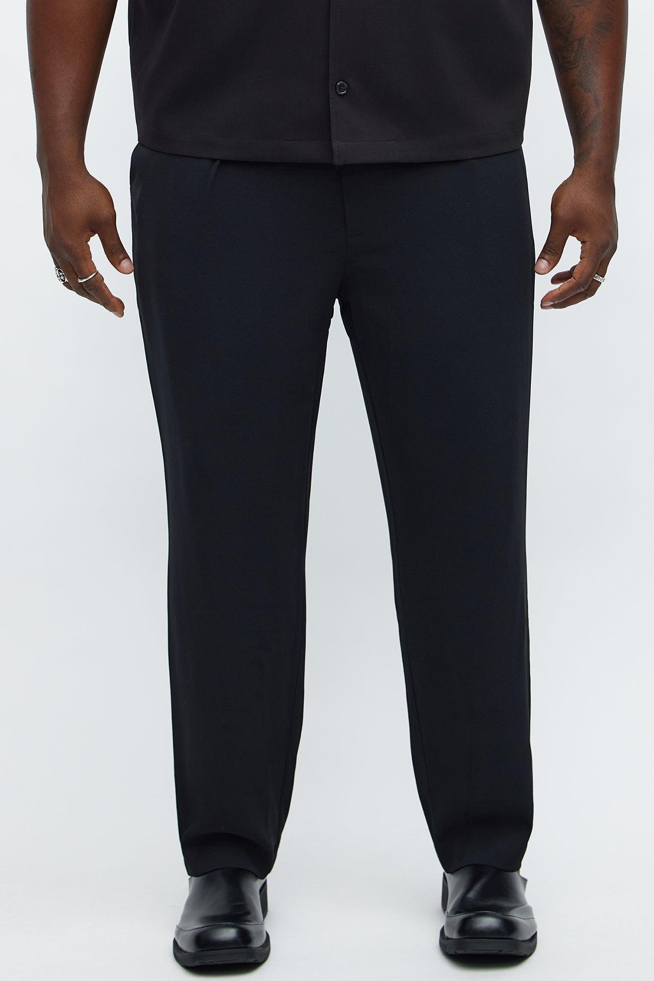 Golden Hour Slim Pleated Trouser - Black Male Product Image