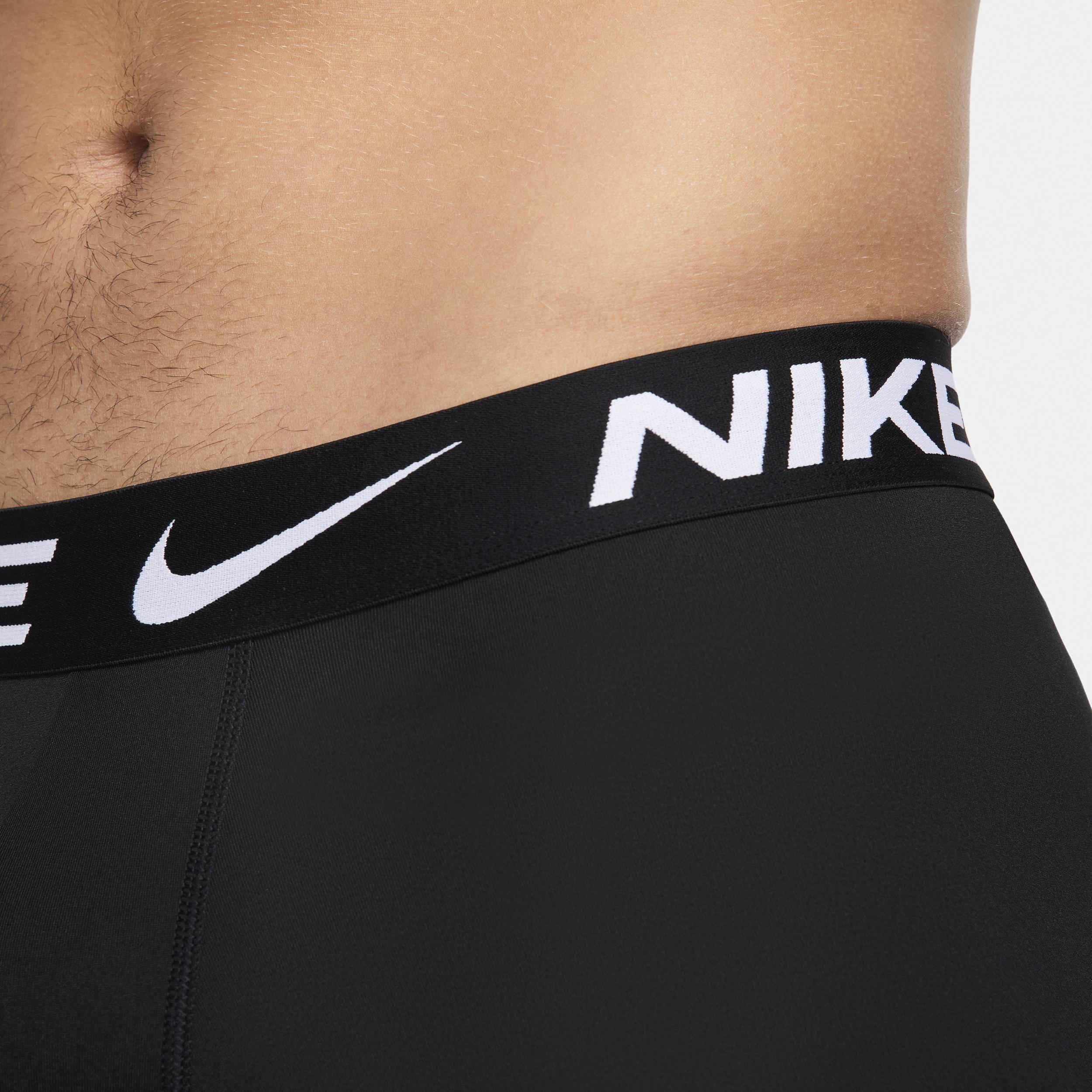 Men's Nike Dri-FIT Essential 3-pack Microfiber Long-Leg Boxer Briefs, Size: XXL, Blue Grey Black Product Image