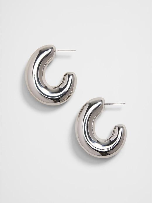 Puffy Half Hoop Earrings Product Image
