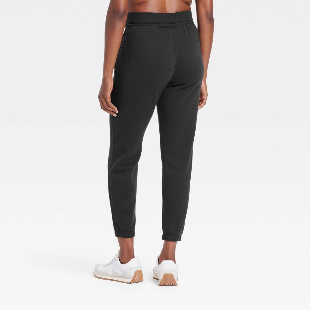 Women's Fleece High-Rise Jogger Sweatpants - All In Motion™ Black XL: Fit, Adjustable Waistband, Side Pocket Product Image