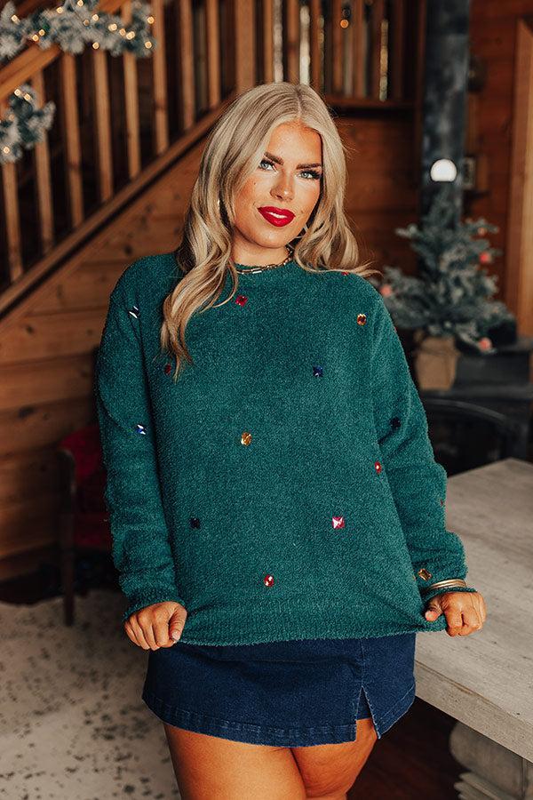 Keeping It Cool Embellished Knit Sweater Curves Product Image