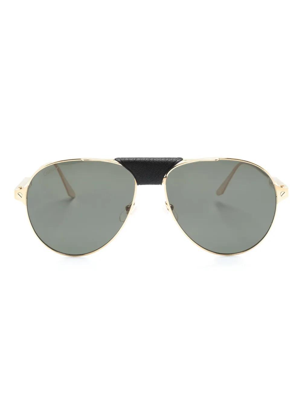 CARTIER Santos De  Pilot Sunglasses In Gold Product Image