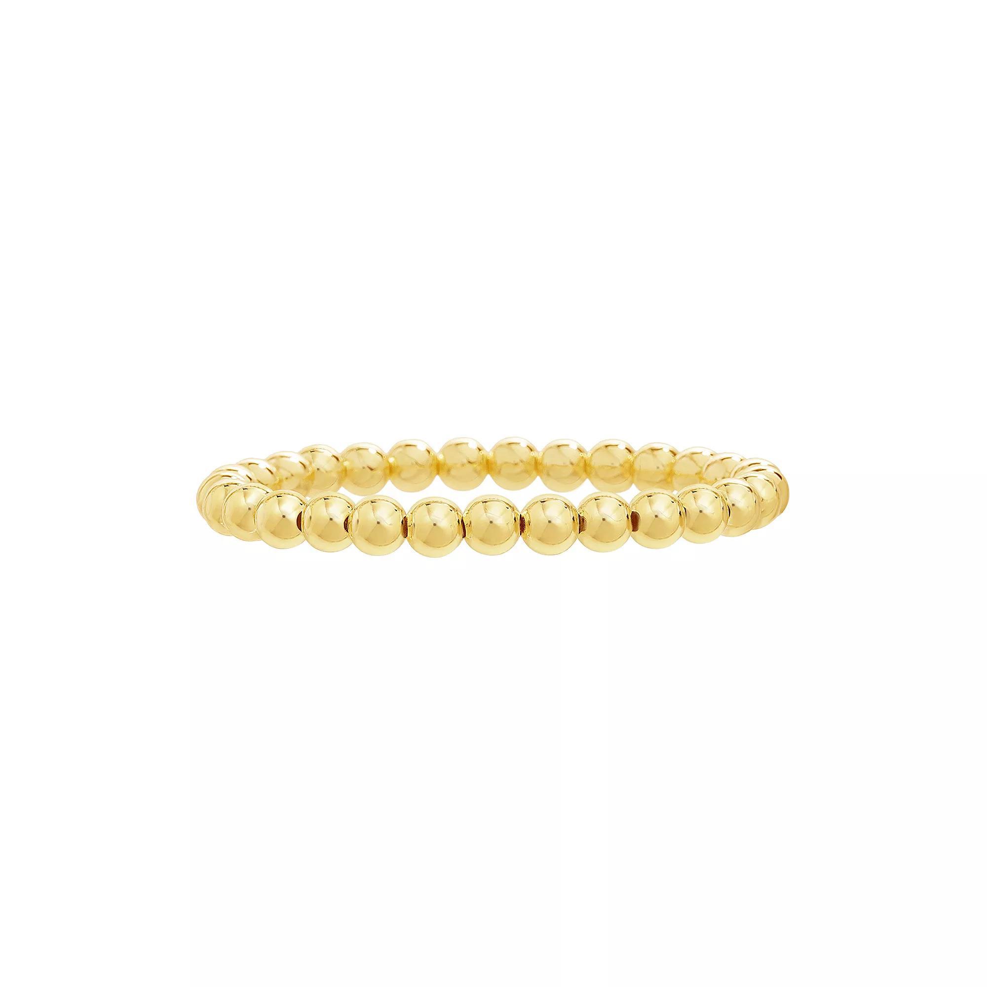 Paige Harper 14k Gold Over Recycled Brass 6mm Bead Stretch Bracelet, Women's, Gold Tone Product Image
