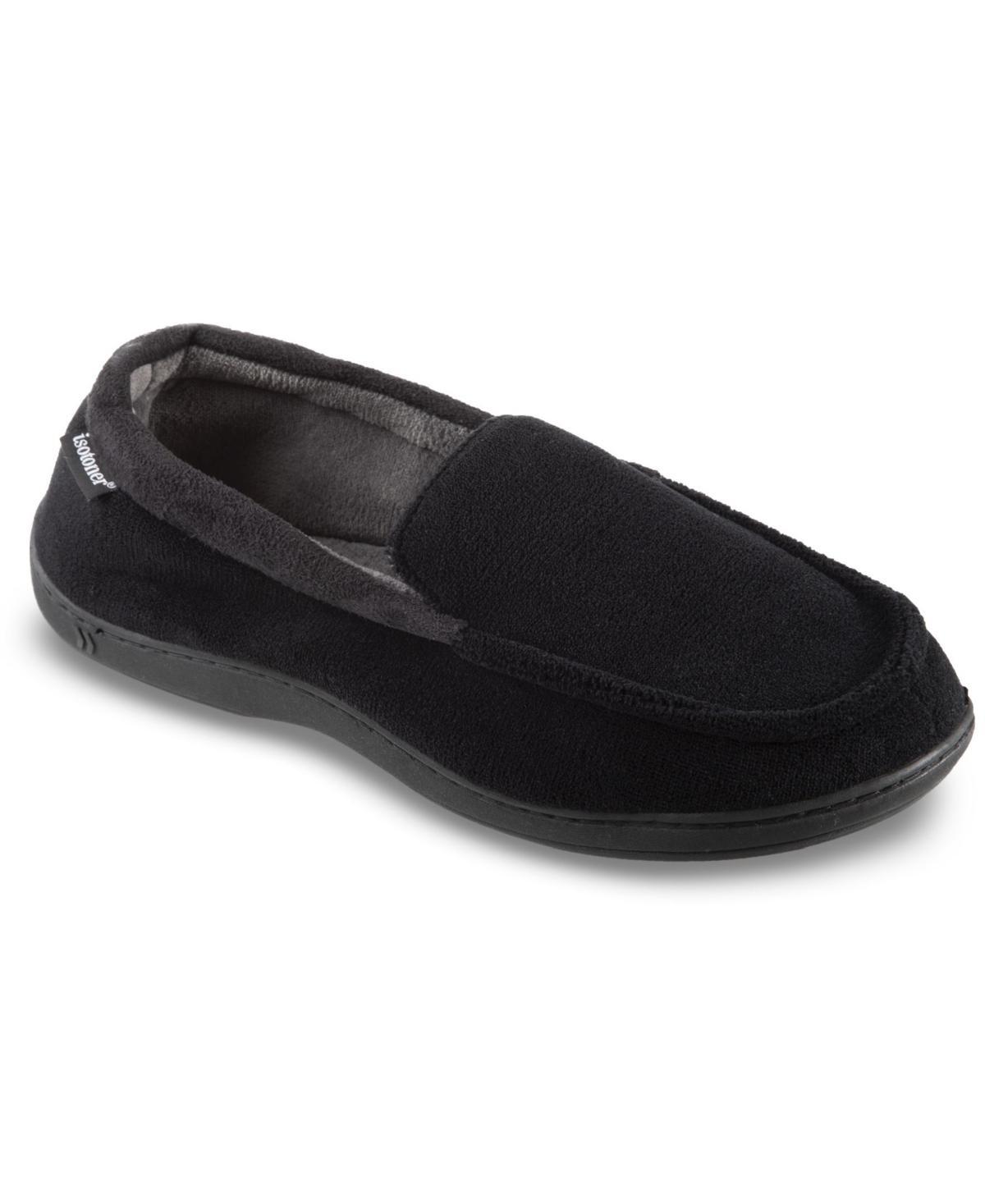 isotoner Jared Microterry Mens Moccasin Slippers Grey Product Image
