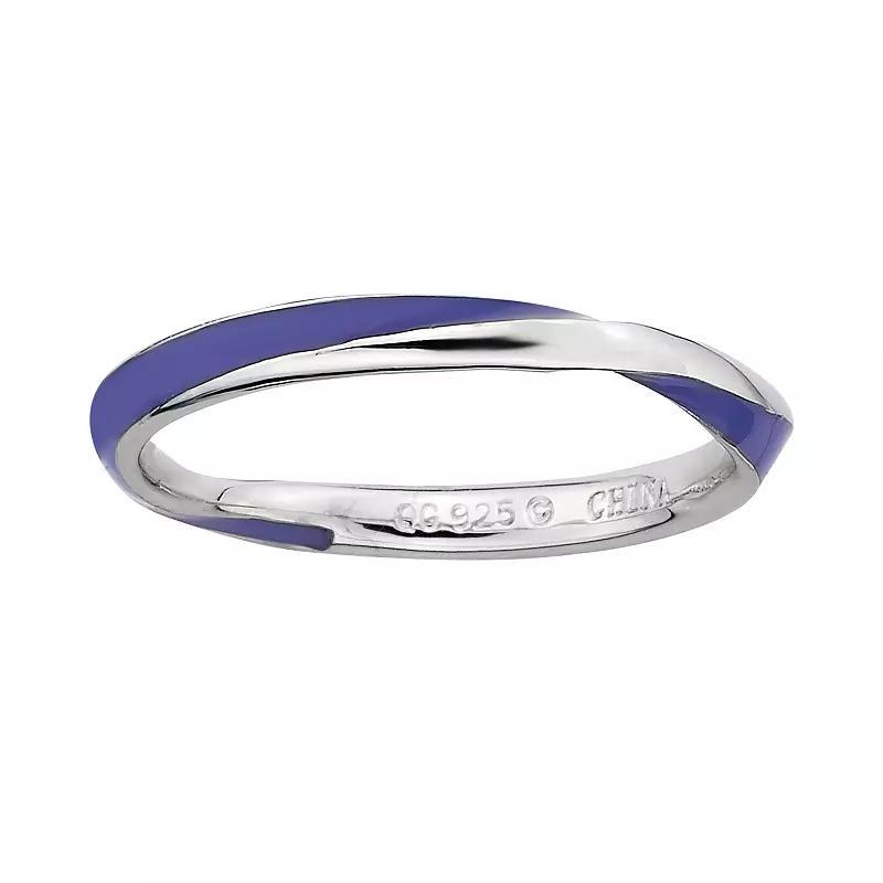 Stacks & Stones Sterling Silver Purple Enamel Twist Stack Ring, Women's, Size: 8 Product Image