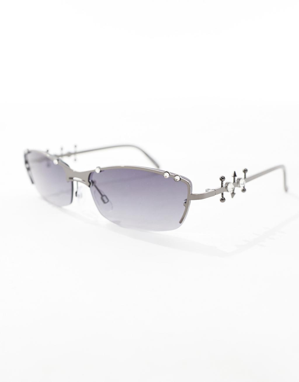 Reclaimed Vintage unisex limited edition pierced rimless sunglasses Product Image