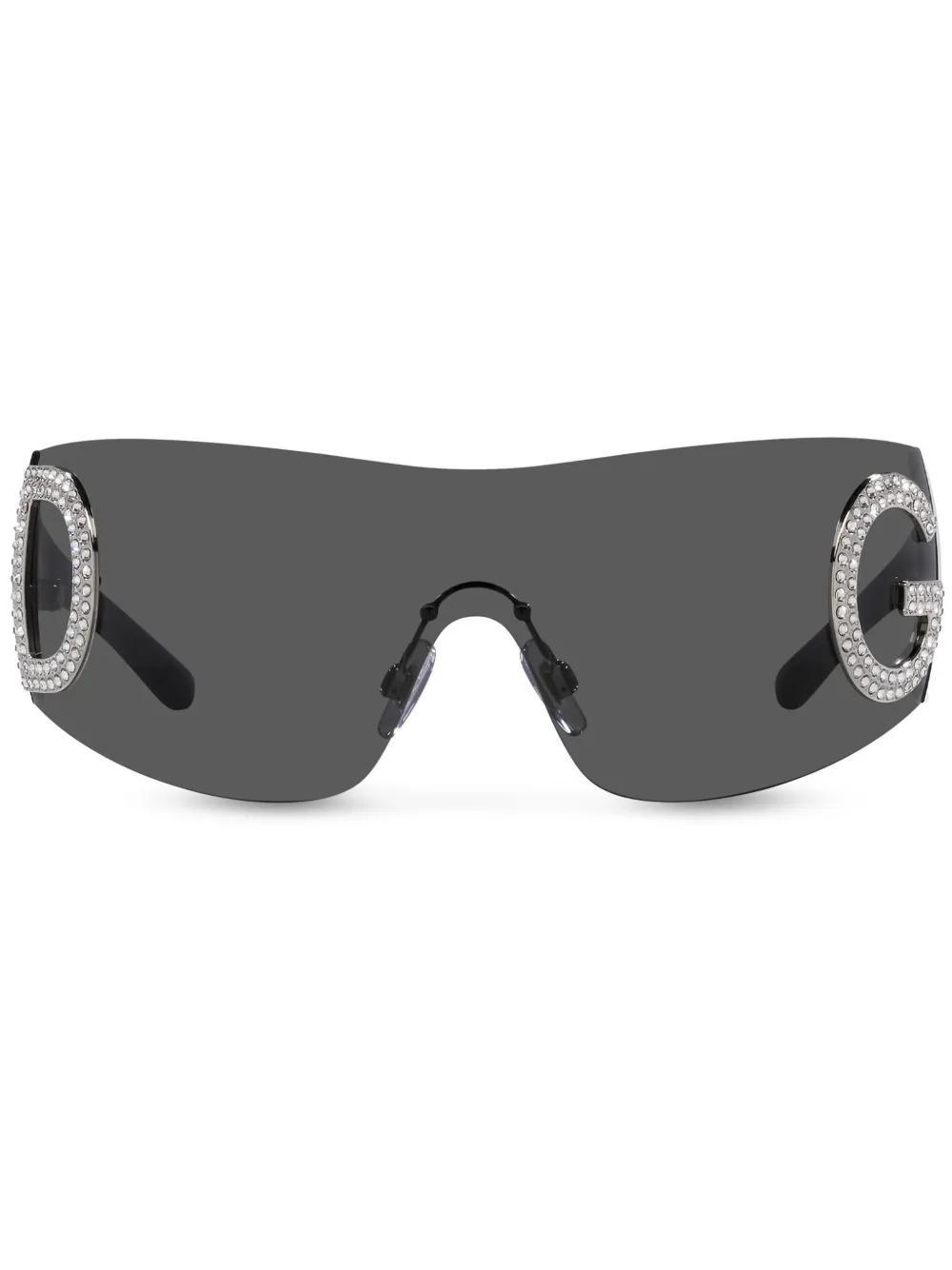 DOLCE & GABBANA Re-edition Shield-frame Sunglasses In Schwarz Product Image