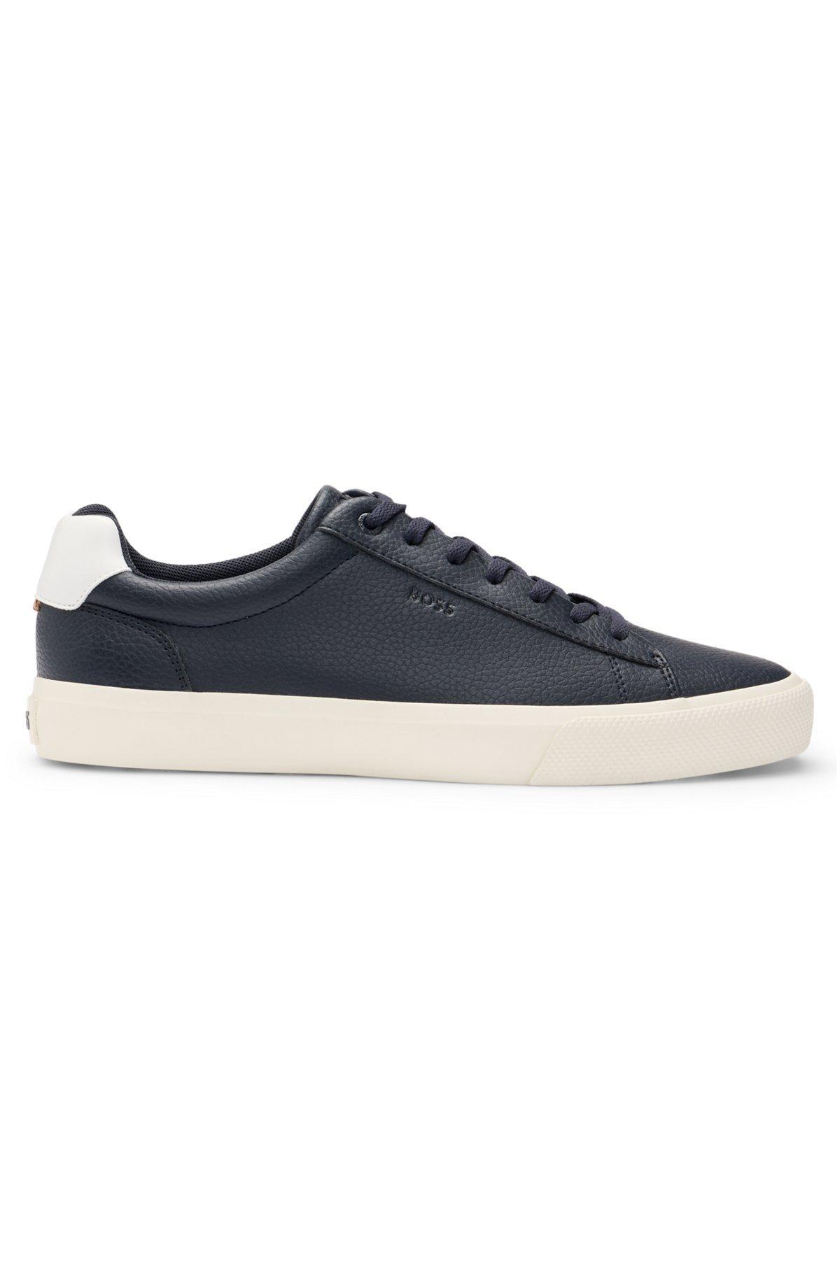 Faux-leather trainers with contrast backtab Product Image