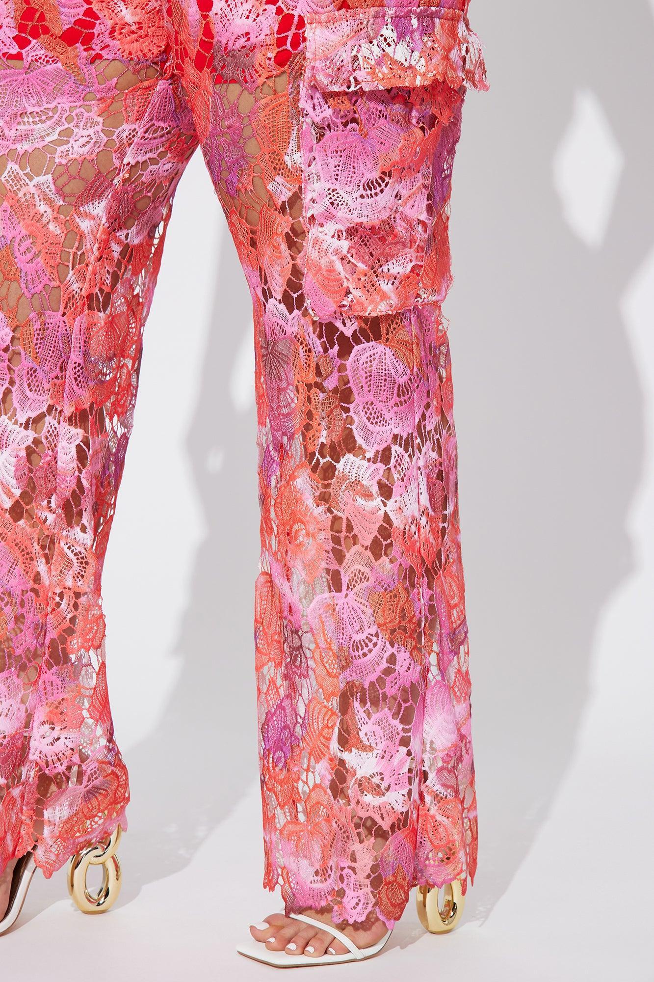 Rosy Babe Pant Set - Pink/combo Product Image
