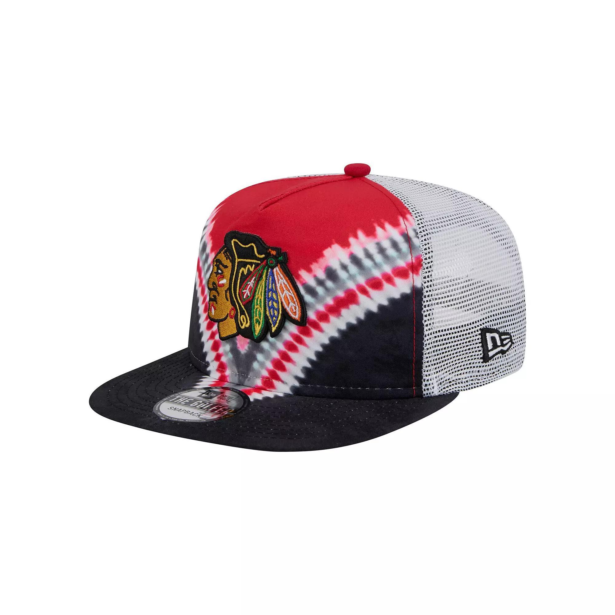 Men's New Era  Black/Red Chicago Blackhawks Throwback V-Dye Adjustable Golfer Hat Product Image