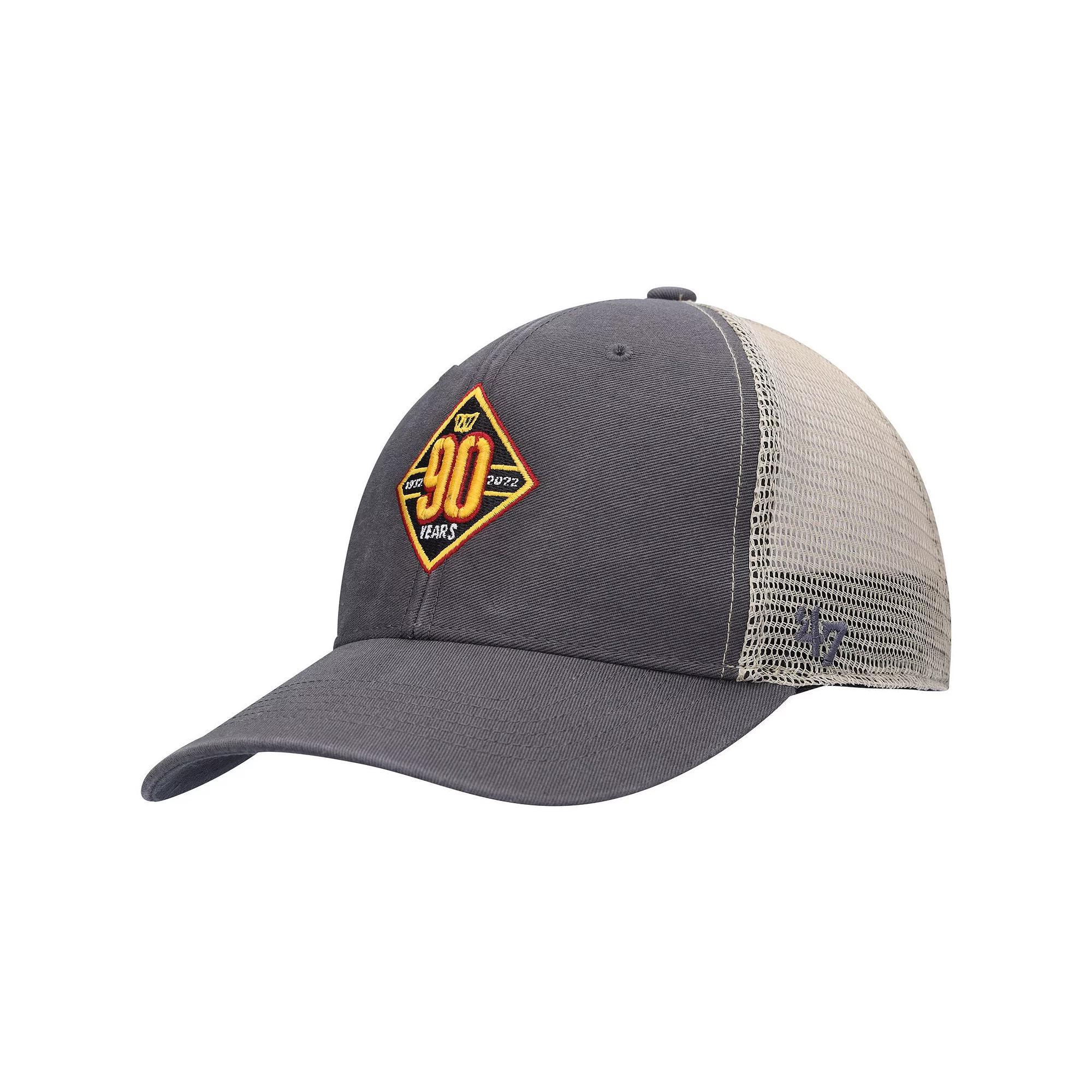 Men's '47  Charcoal/Natural Washington Commanders 90th Season MVP Trucker Snapback Hat, Wft Charco Product Image