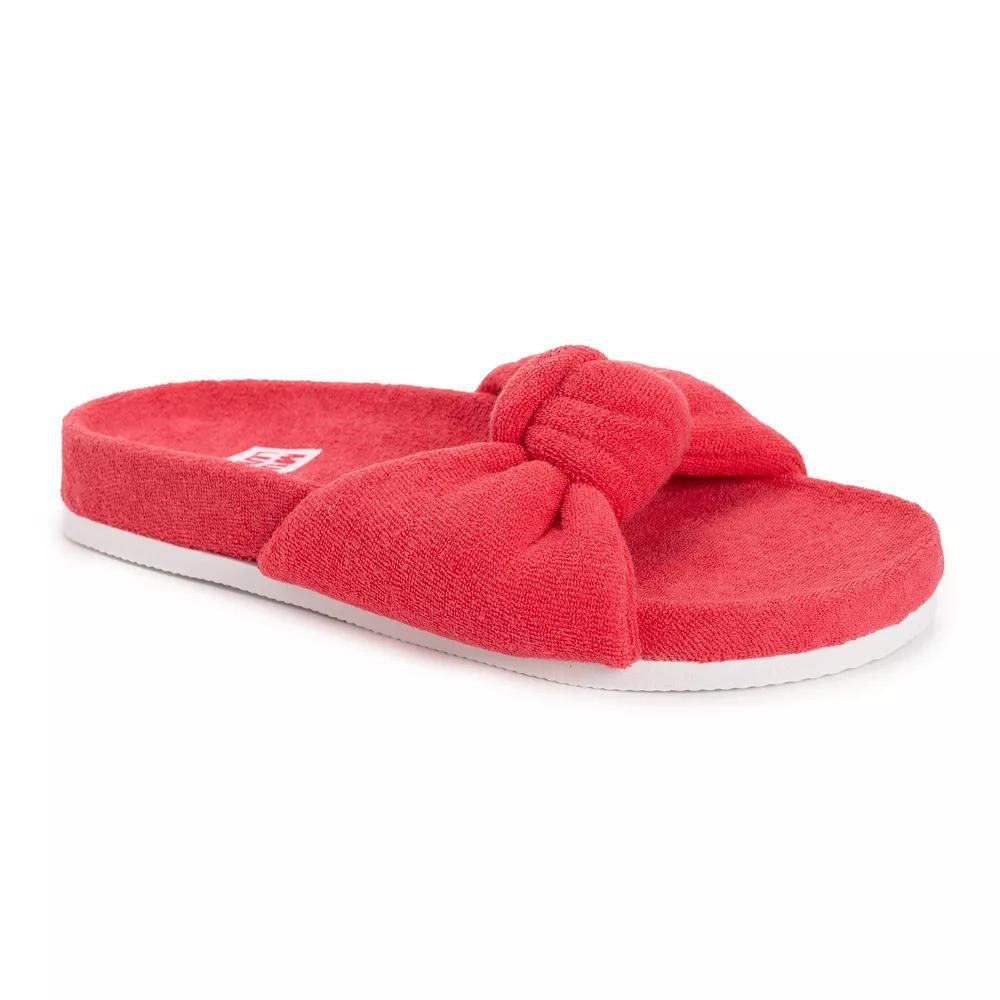 MUK LUKS Nura Knotted Plush Womens Slide Slippers Product Image