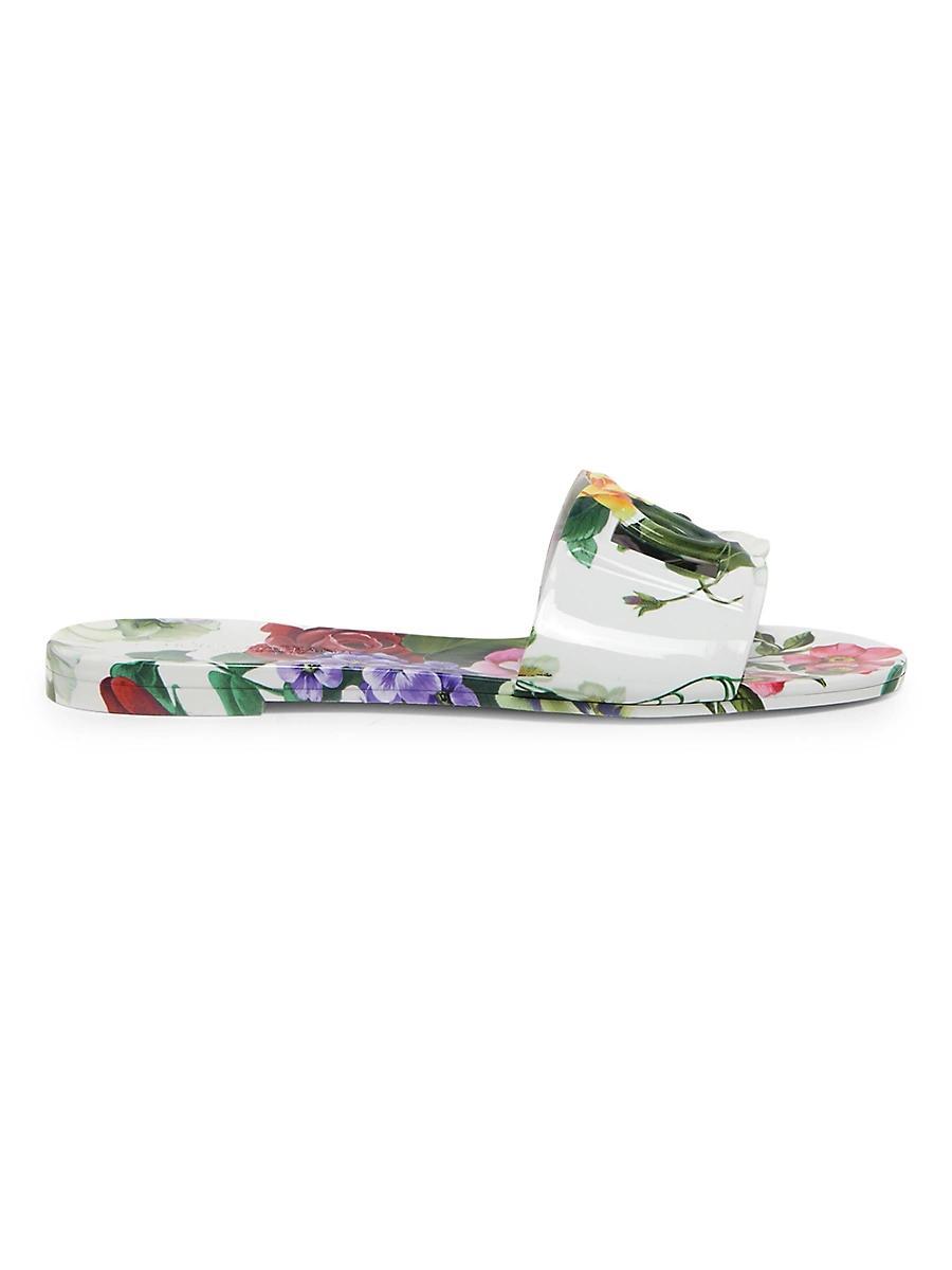 Womens Beachwear Floral Slide Sandals Product Image