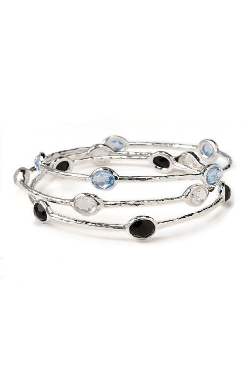Rock Candy 5-Stone Bangle Bracelet in Hematite Doublet Product Image