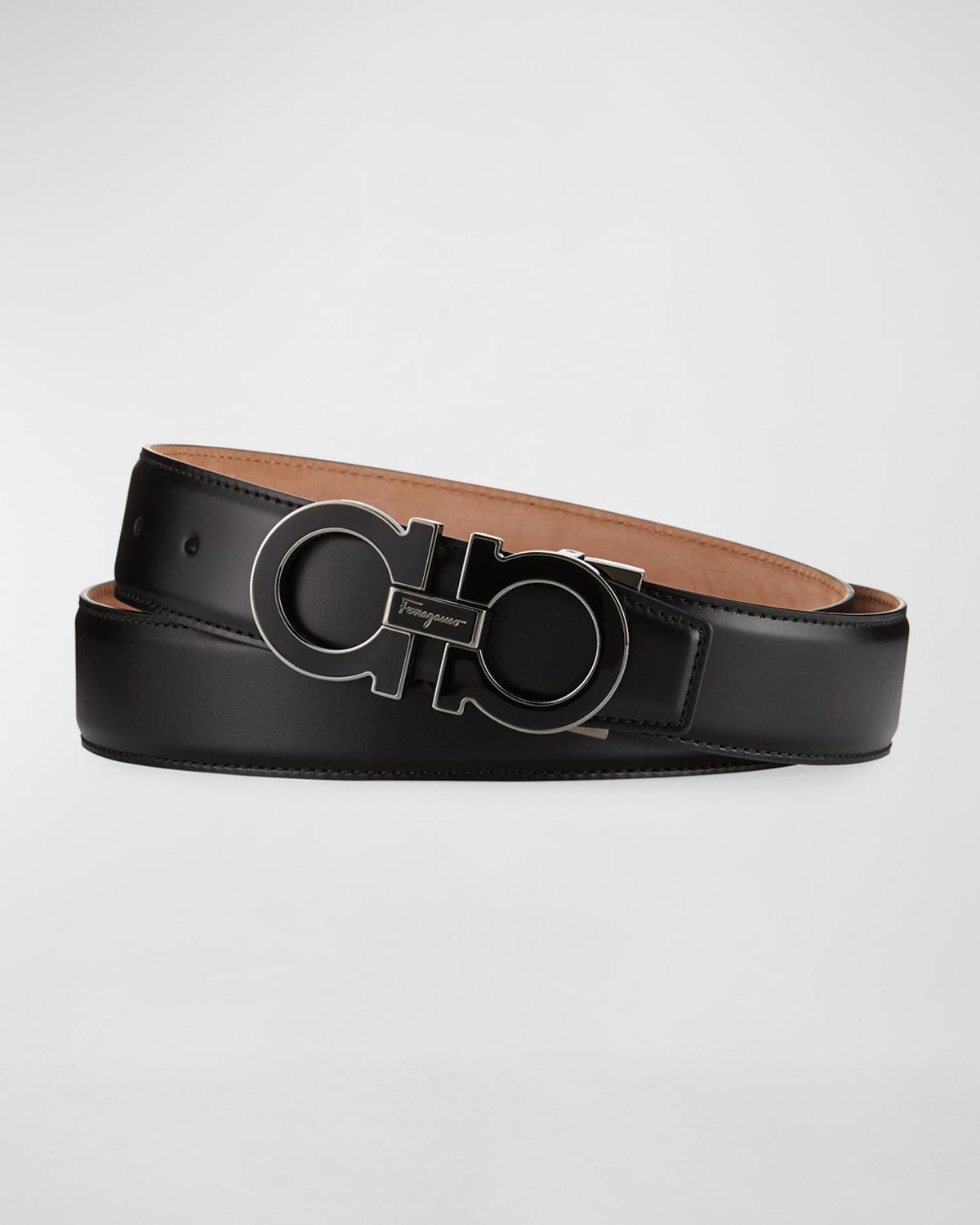 Mens Enamel Double Gancini Belt Product Image