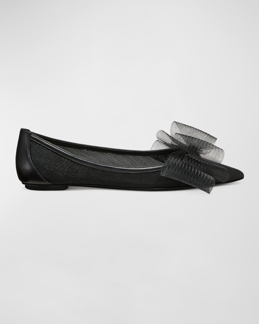 Blushing Bow Mesh Ballerina Flats Product Image