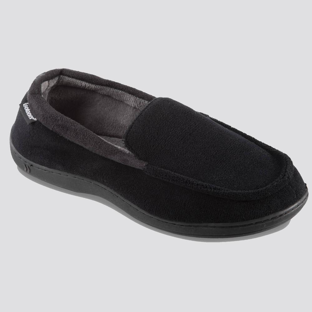 isotoner Jared Microterry Mens Moccasin Slippers Grey Product Image