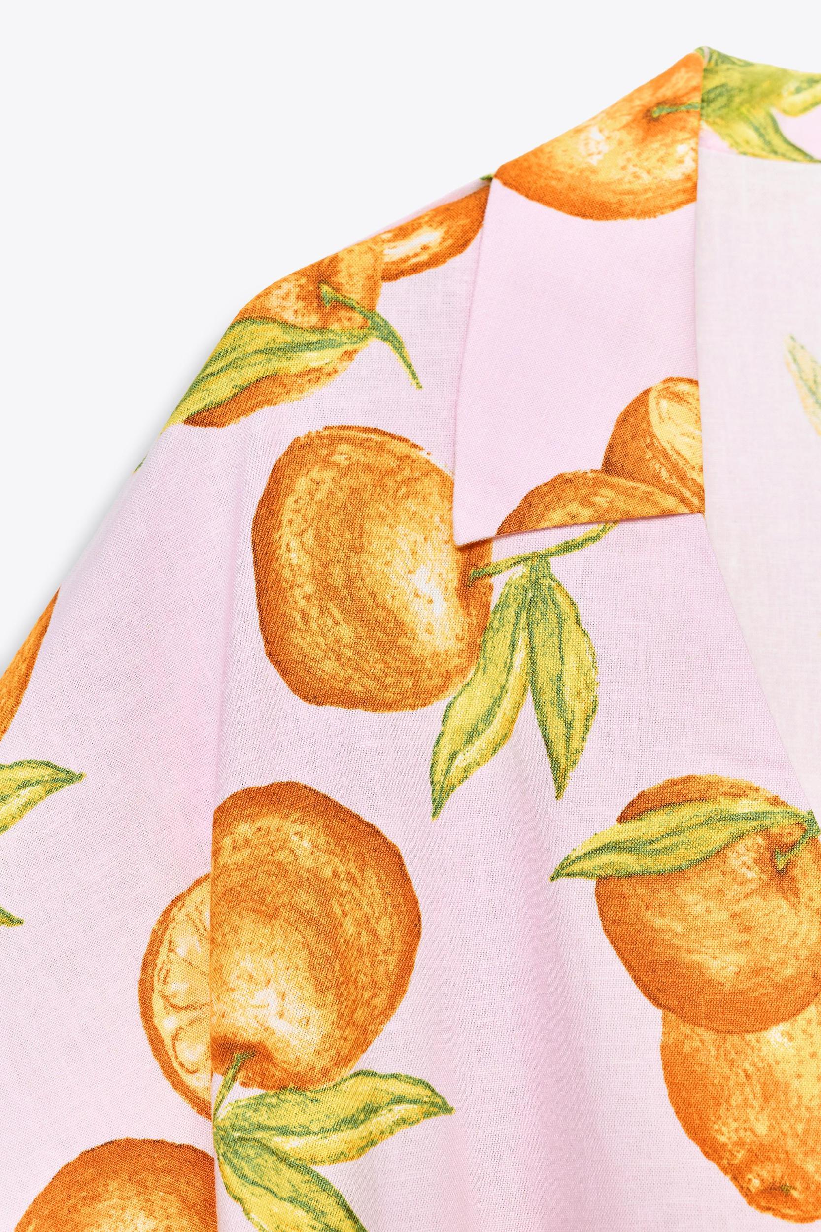 PRINTED CROPPED LINEN TOP Product Image
