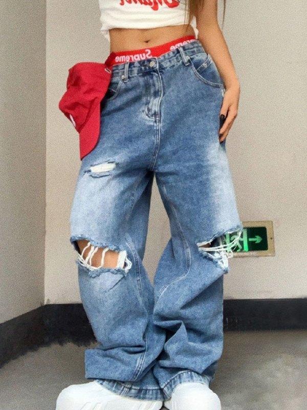 Statement Wash Ripped Jeans Product Image