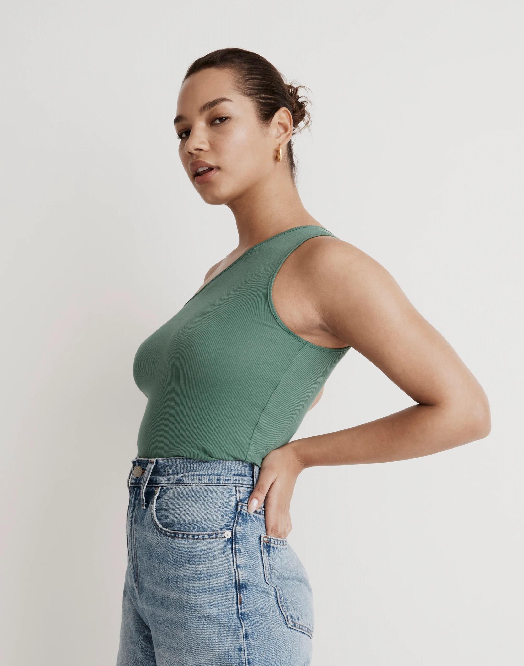 Supima® Rib One-Shoulder Tank Product Image