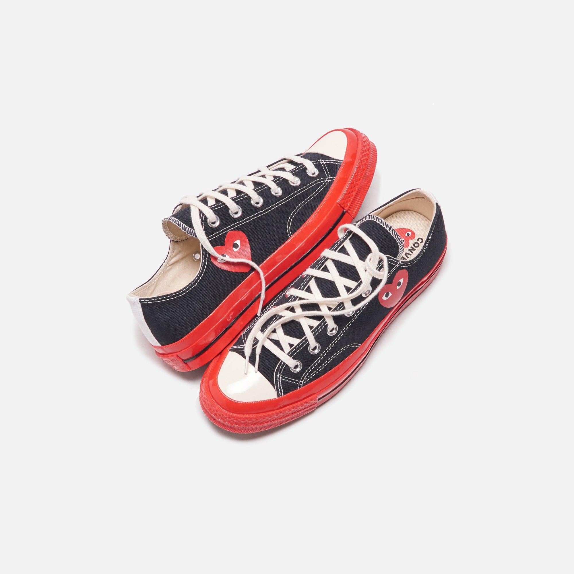 Converse x Comme des Garçons CDG Play Red Sole Low Top - Black Male Product Image
