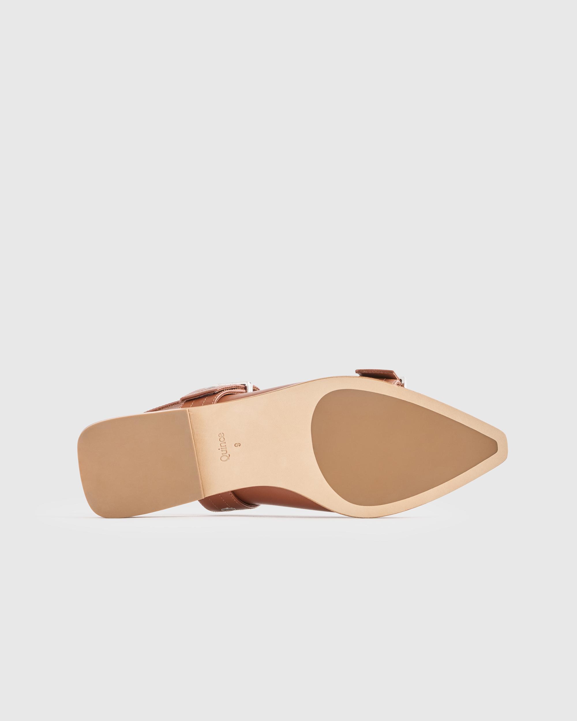 Quince | Women's Italian Leather Bold Buckle Slingback Flat Product Image