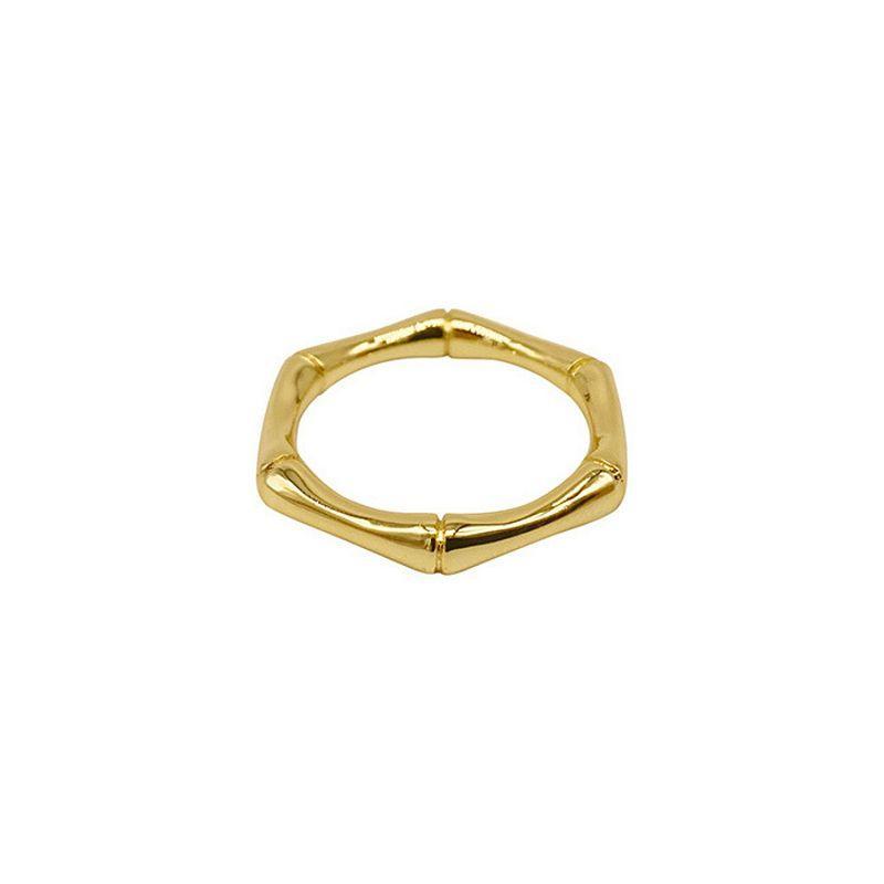 Adornia 14k Gold Plated 3 mm Bamboo Band Ring, Womens Gold Tone Product Image