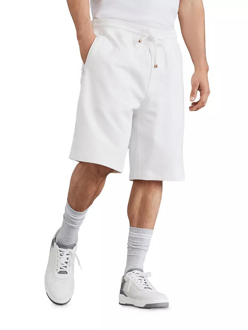 Cotton French Terry Bermuda Shorts with Drawstring Product Image