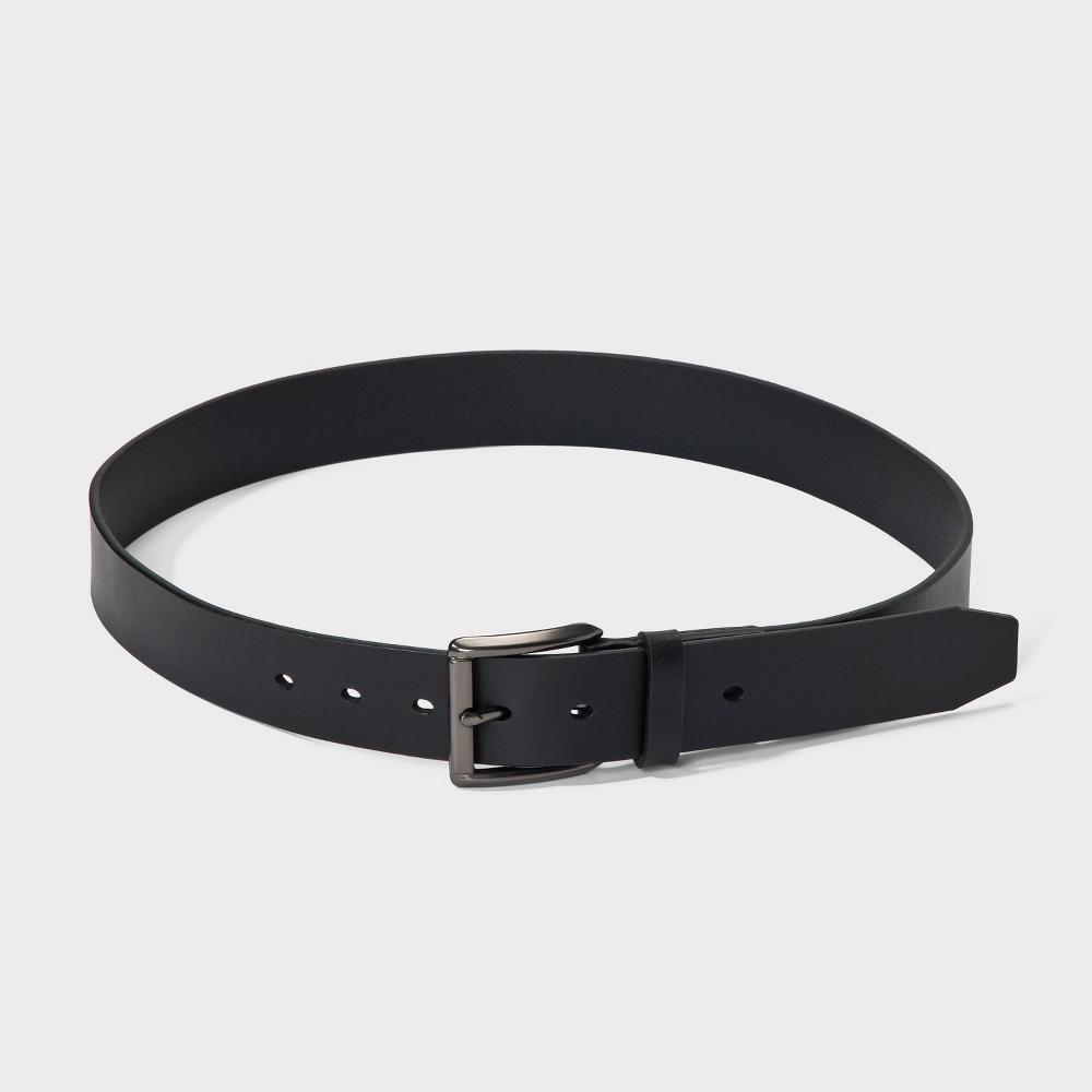 Men's Casual Leather Belt - Goodfellow & Co™ Black Product Image