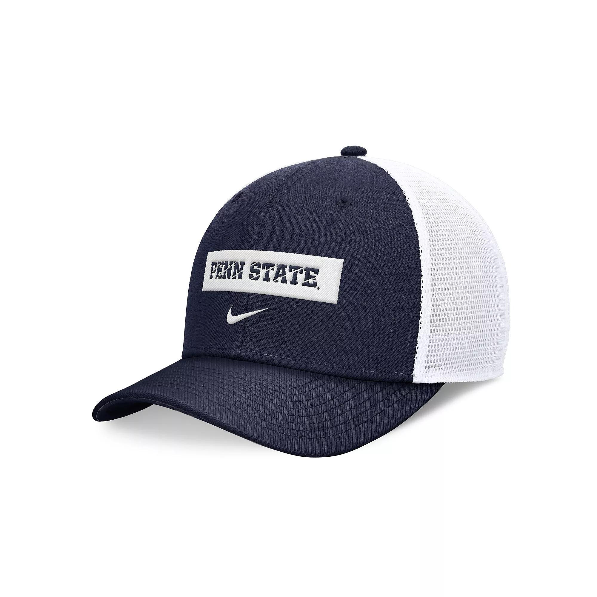 Men's Nike Navy/White Penn State Nittany Lions 2024 Sideline Trucker Adjustable Hat, Size: Medium/Large, Blue Product Image