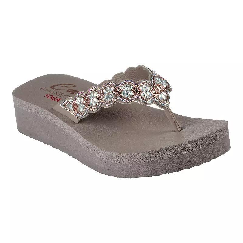 Skechers Cali® Vinyasa Happy Spring Women's Wedge Thong Sandals, Size: 9, Brown Product Image