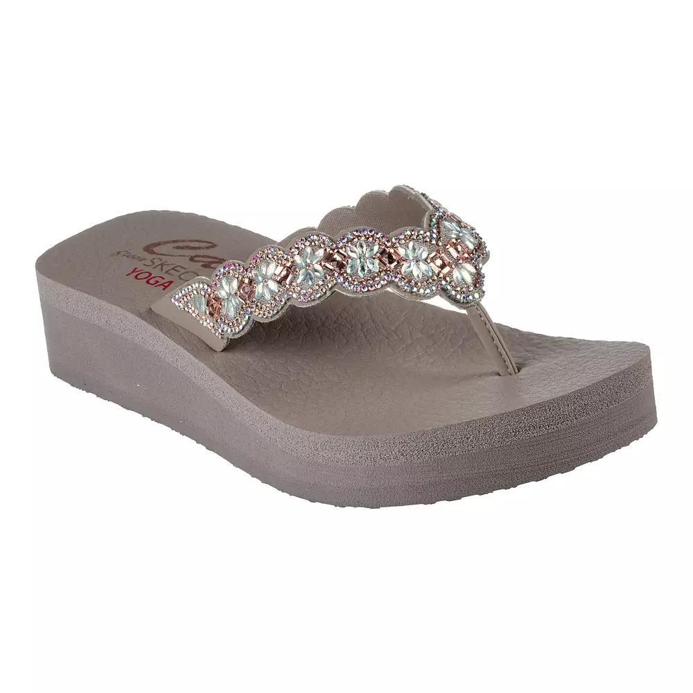 Skechers Cali® Vinyasa Happy Spring Women's Wedge Thong Sandals, Size: 9, Brown Product Image