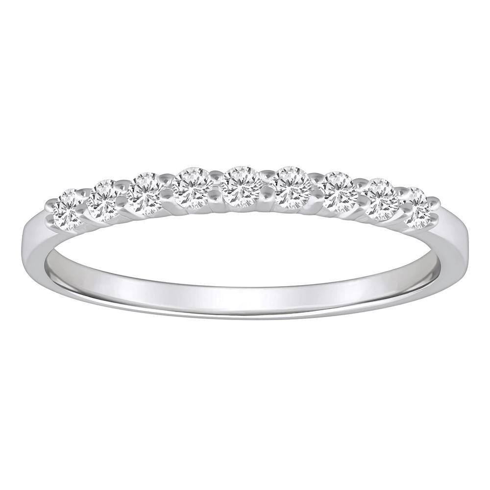 Alyson Layne 14k Gold 1/4 Carat T.W. Diamond 9-Stone Wedding Band, Women's, Size: 6, Pink Product Image