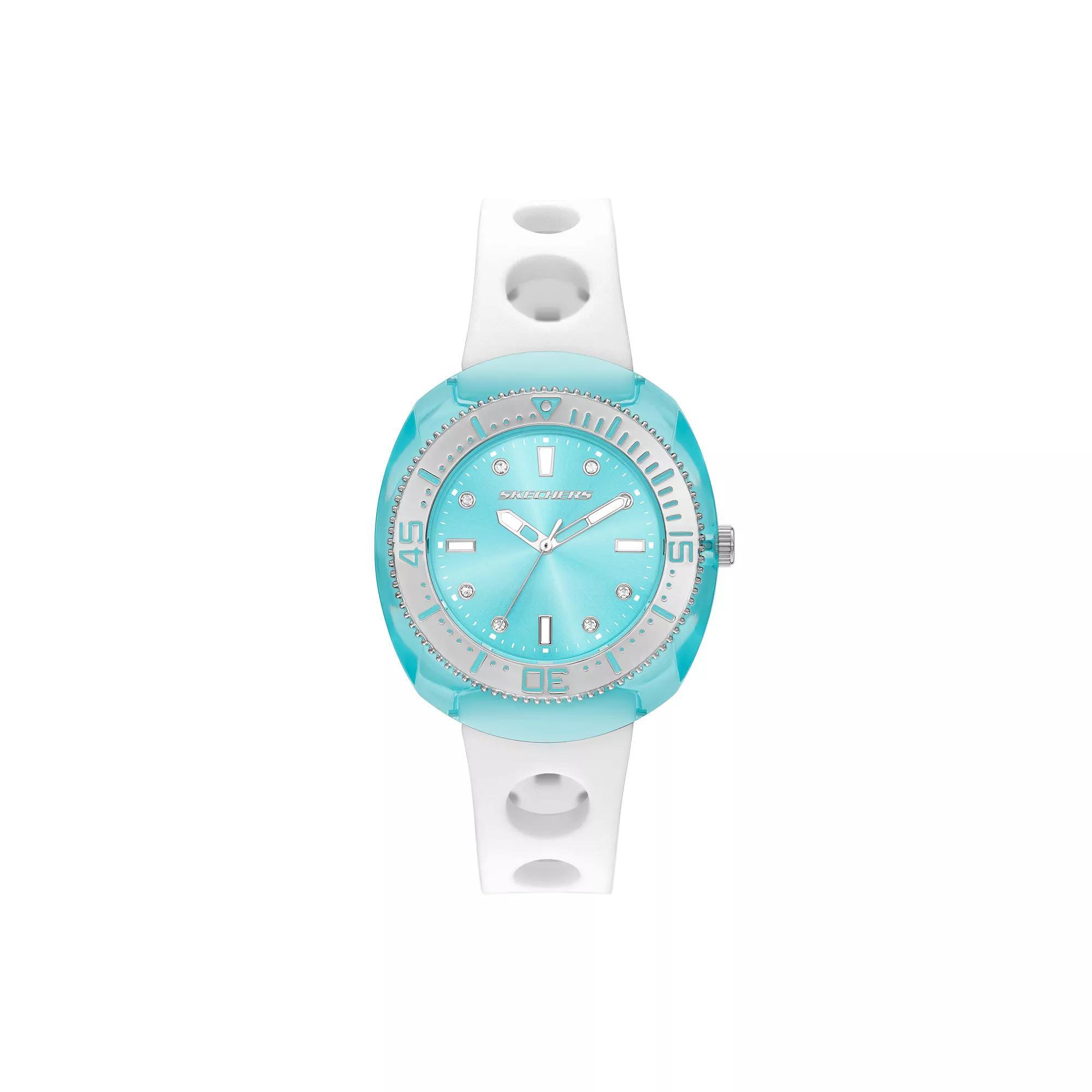 Skechers® Palmera Women's Silicone Watch, Size: 40 mm, Blue White Product Image