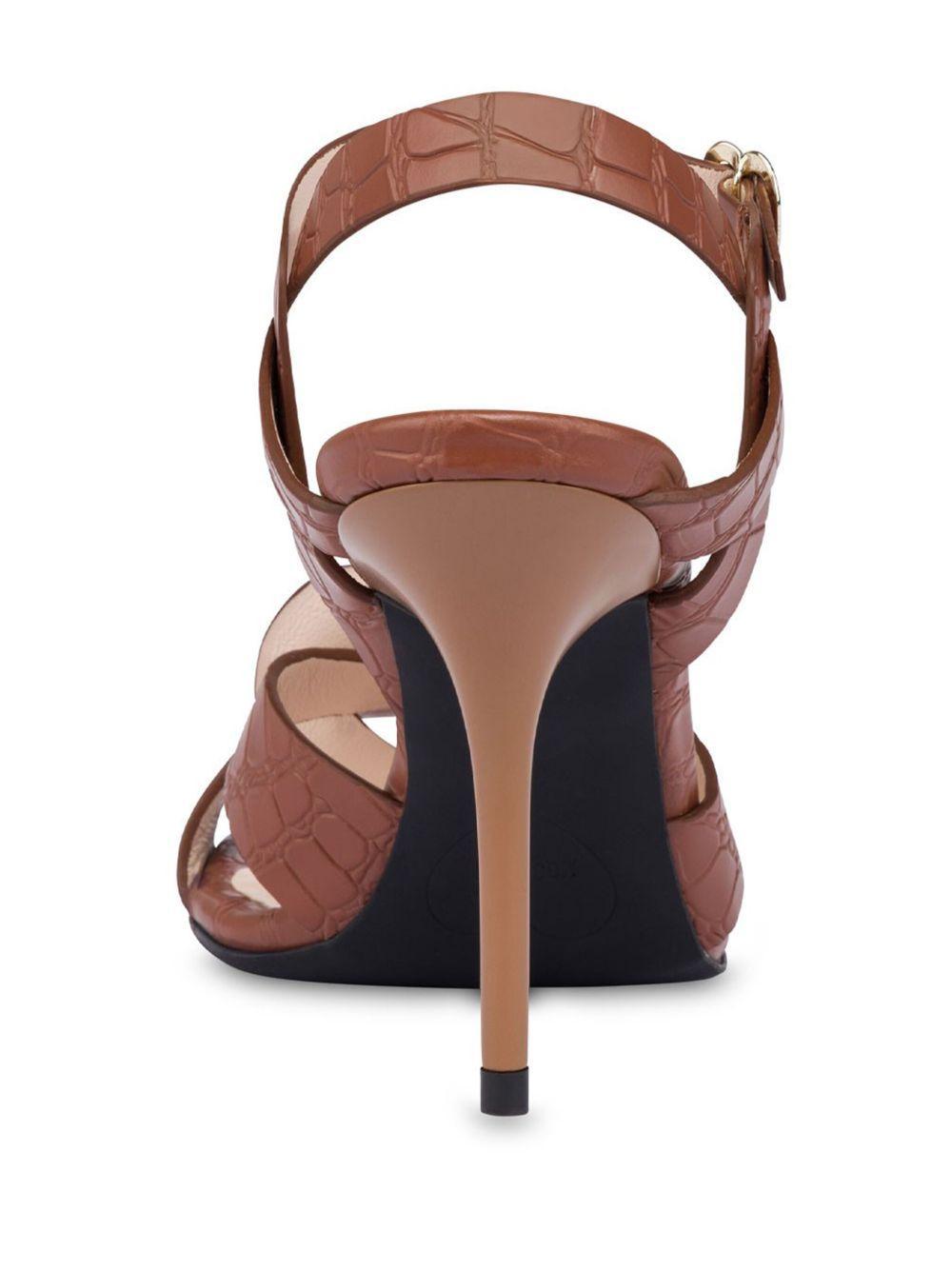 100mm crocodile-effect leather sandals Product Image