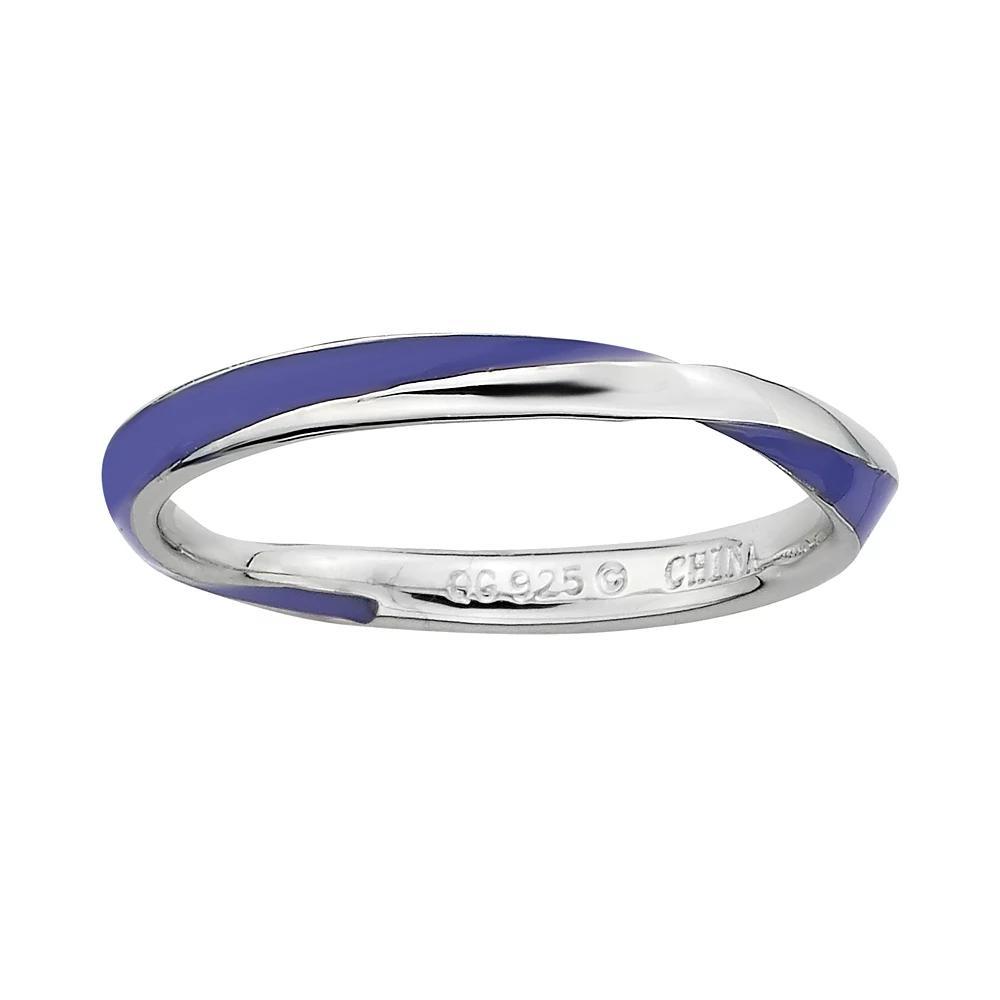 Stacks & Stones Sterling Silver Purple Enamel Twist Stack Ring, Women's, Size: 8 Product Image
