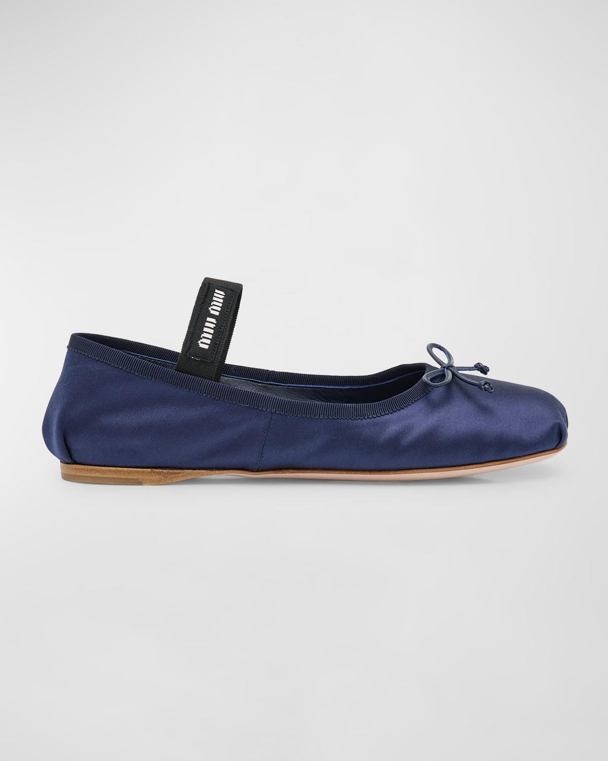 Satin Bow Ballerina Flats Product Image