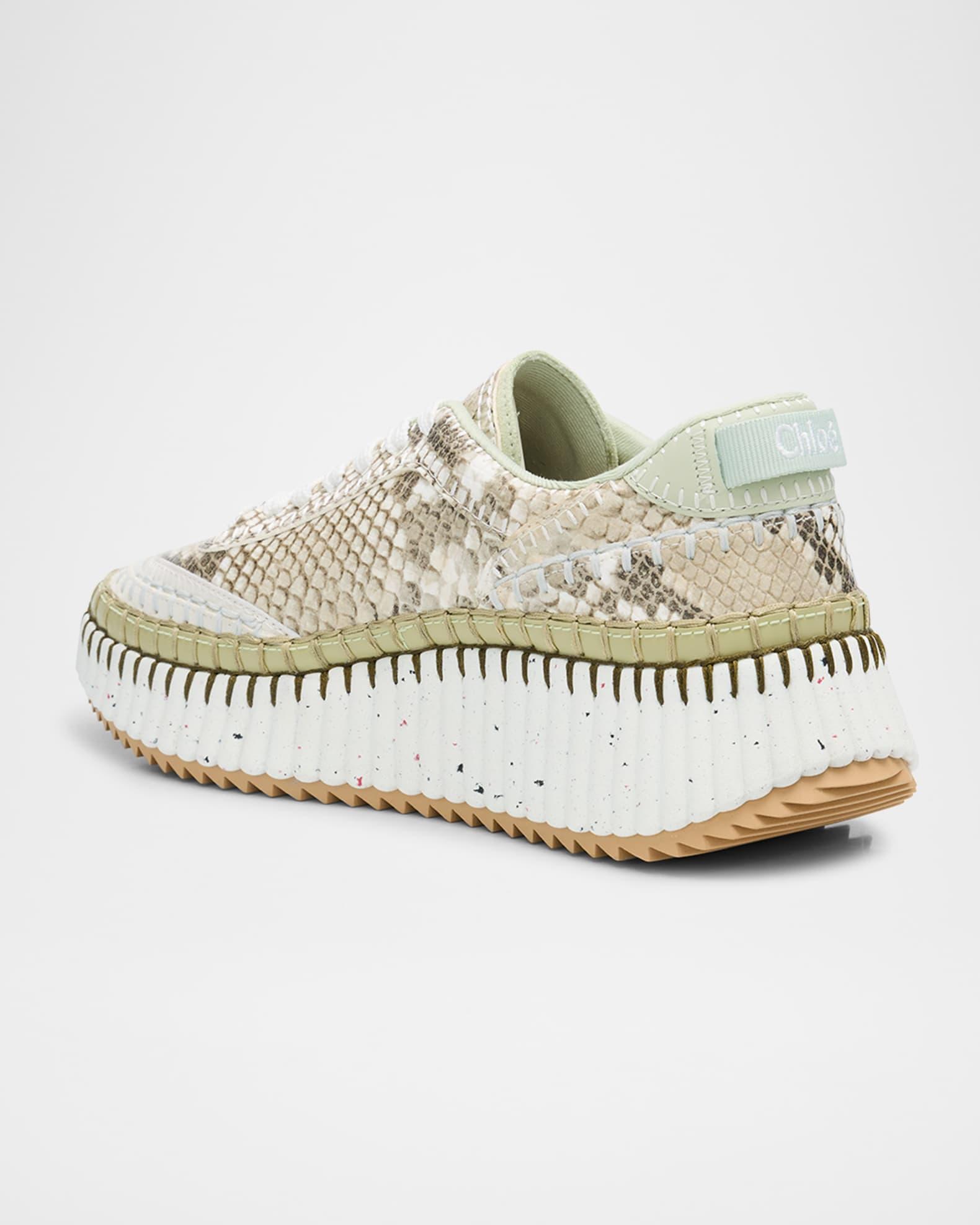 Nama Python-Print Leather Stitch Walking Sneakers Product Image
