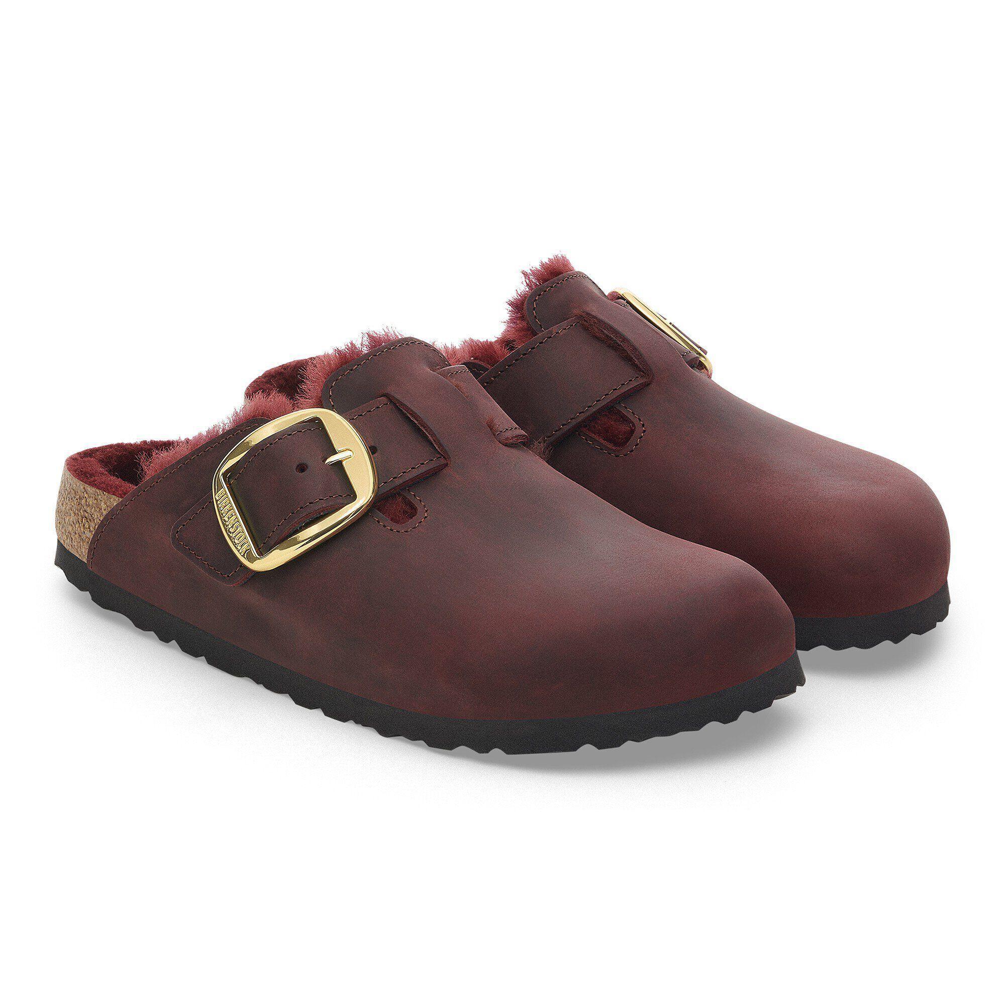 Boston Big Buckle Shearling Oiled Leather Zinfandel Product Image
