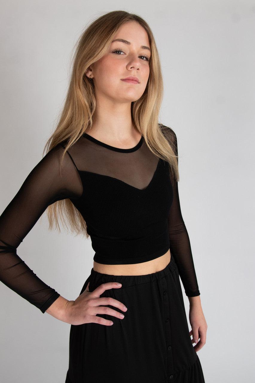 Illusion Mesh Seamless Top Product Image