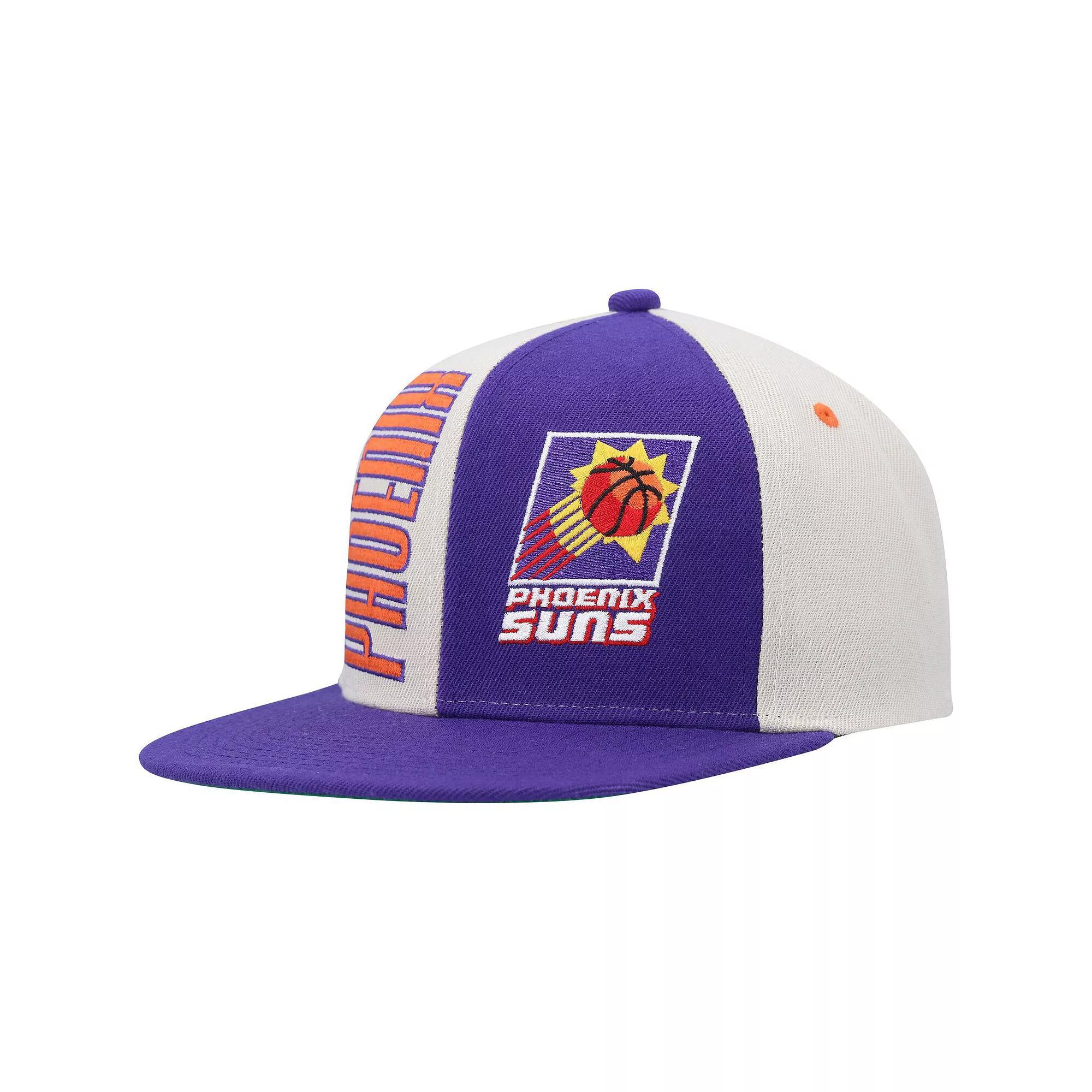 Mens Mitchell & Ness Cream/Purple Phoenix Suns Hardwood Classics Pop Snapback Hat Product Image